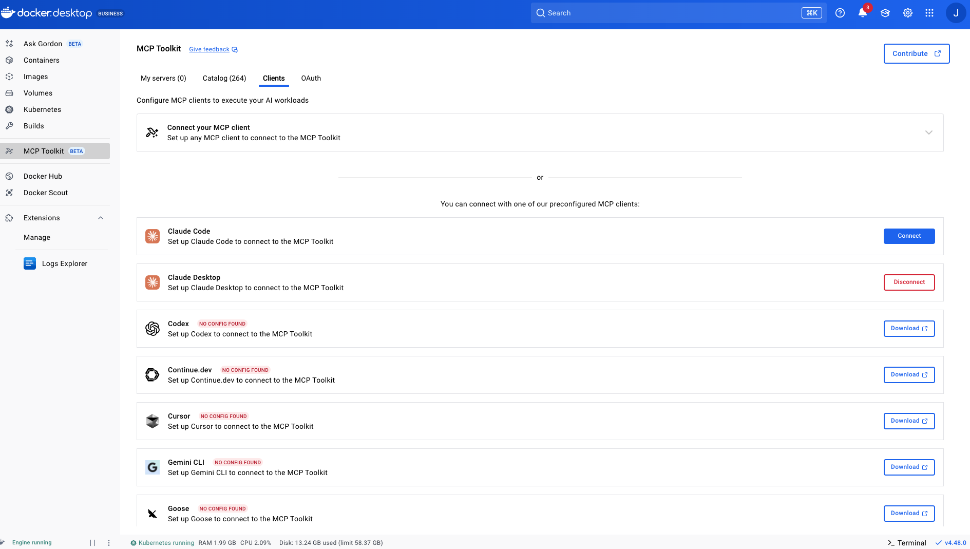 Docker MCP Toolkit Clients