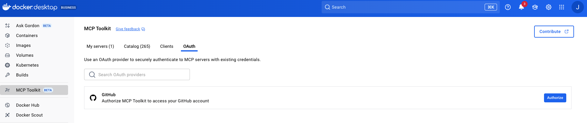Docker MCP Toolkit OAuth