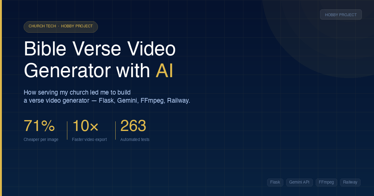 Vasanam Studio: How I Built a Bible Verse Video Generator for My Church as a Hobby Project