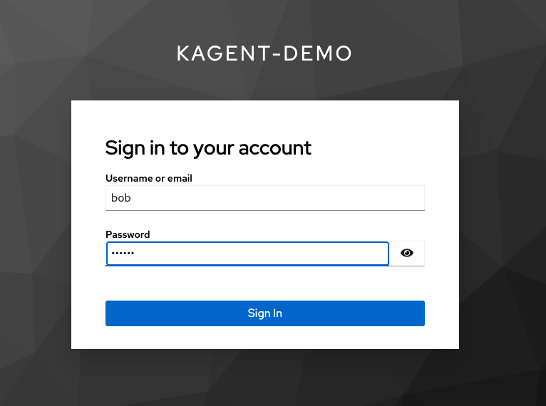 Keycloak login as Bob