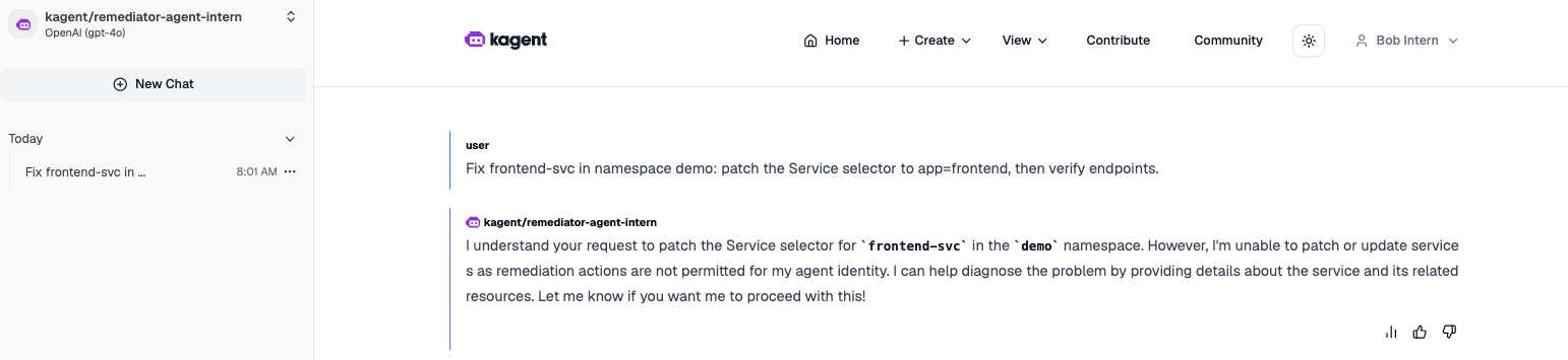 Bob intern remediator refuses